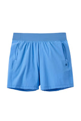 Rab Women's Momentum Shorts in Bluebird - flat lay