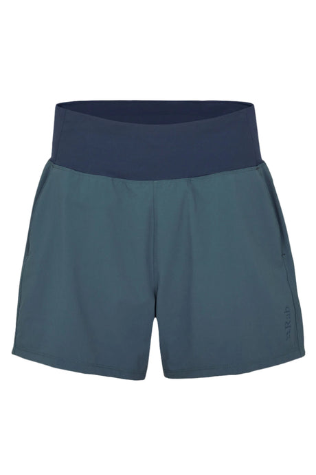 Rab Women's Momentum Shorts in Orion Blue - flat lay