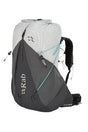 Rab Women's Muon ND40L Hiking Pack in Pewter/Graphene - Front View