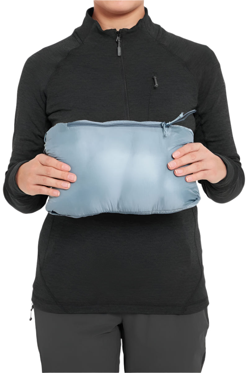 Rab Women's Nebitron Pro Insulated Jacket in Orion Blue - packed