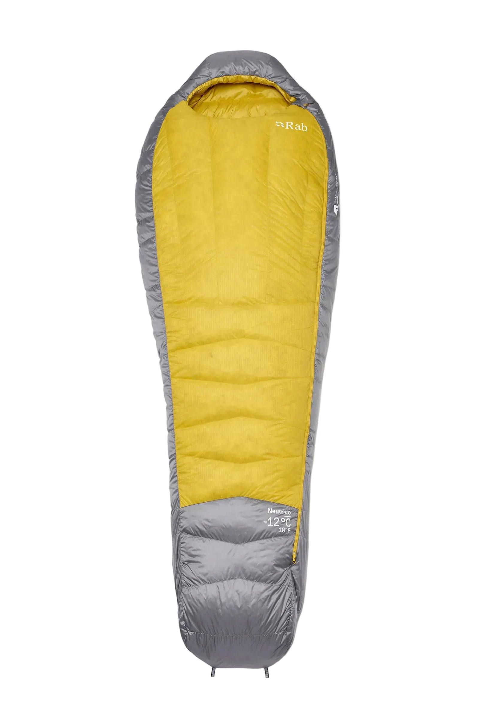 Rab Women's Neutrino Down Sleeping Bag in Zinc/Dark Pollen - front