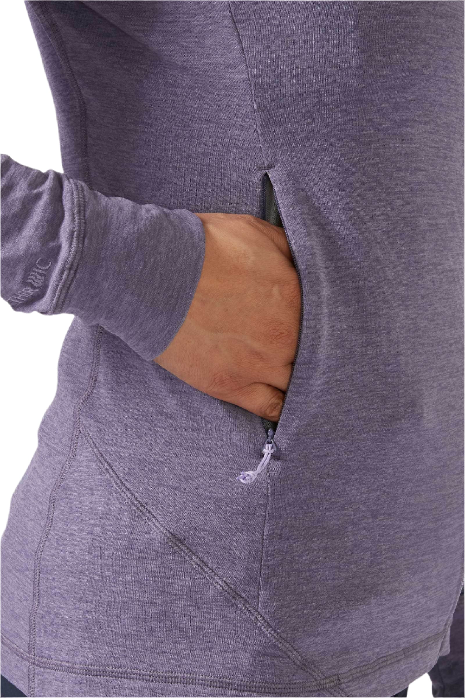 Rab Women's Nexus Hoody in Purple Sage - hip pocket detail