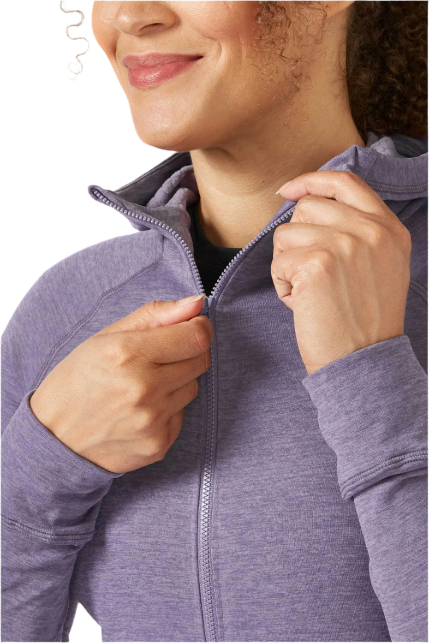 Rab Women's Nexus Hoody in Purple Sage - zip pull detail