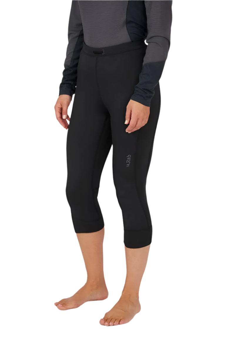 Rab Women's Ocular 3/4 Tights in Black - worn, front (cropped)