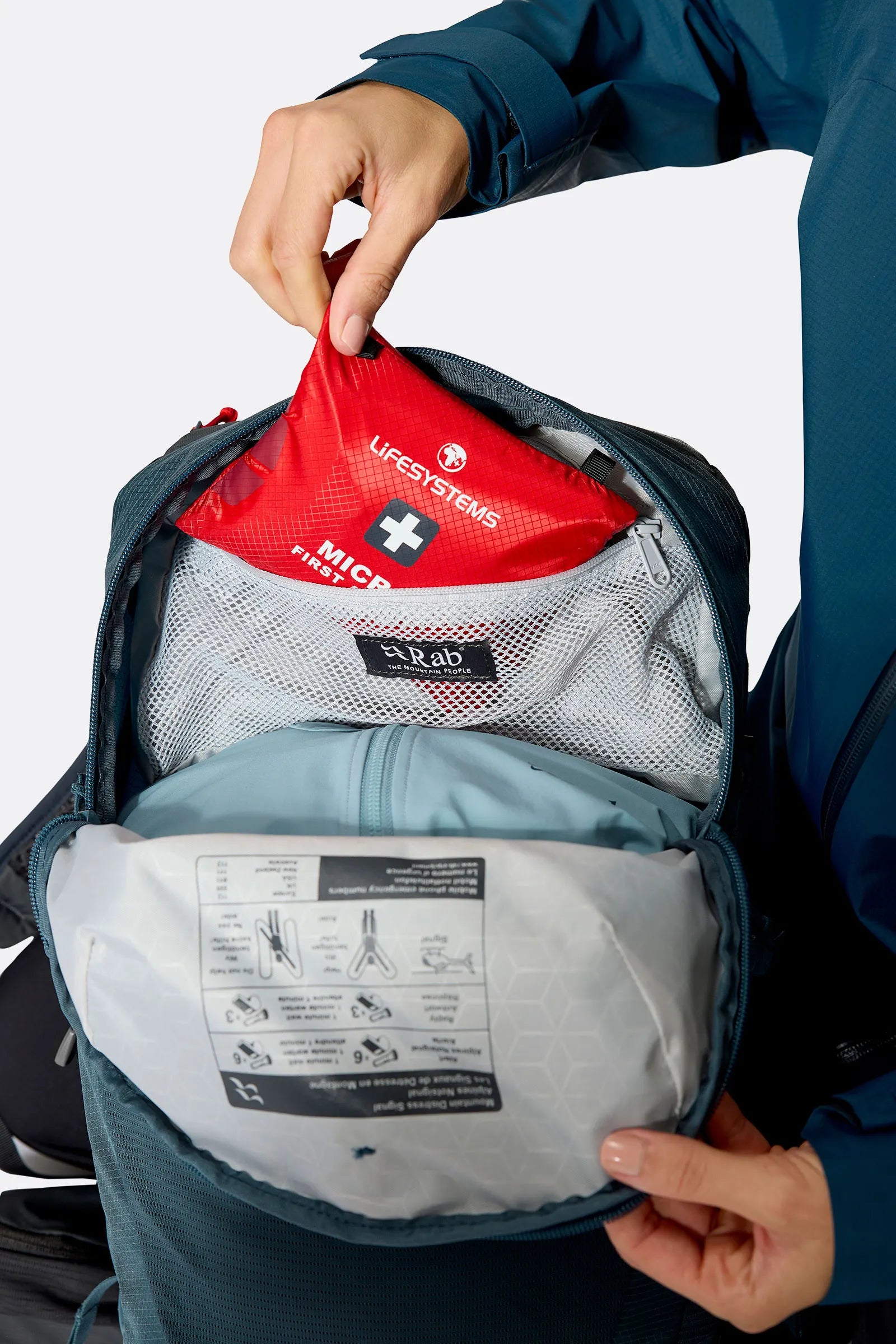 Rab Women's Protium ND18L Day Pack in Orion Blue - Rain Cover Detail