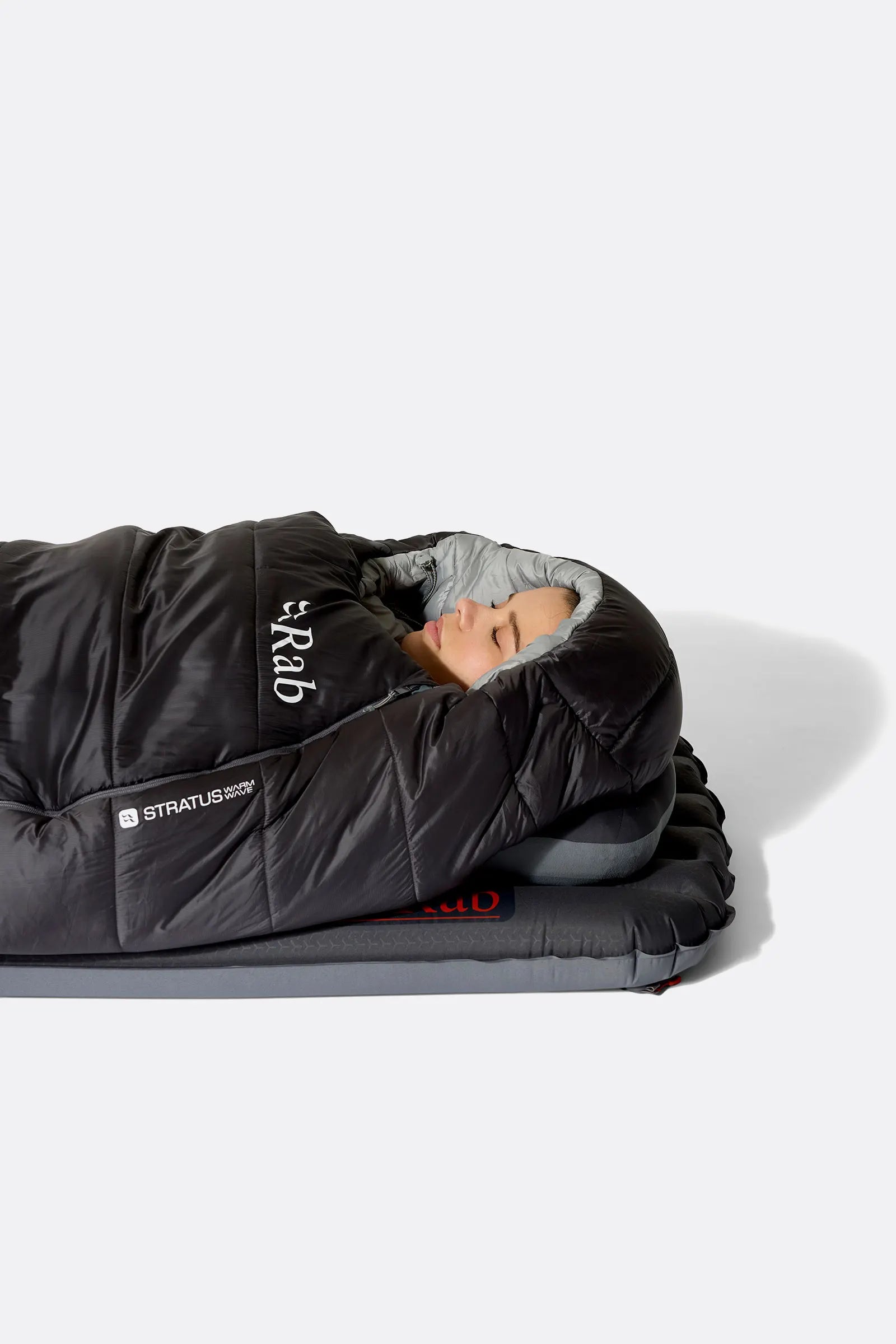 Rab Women's Radeon Synthetic Sleeping Bag (-12°C/10F) in Dark Fig Green/Graphene - worn, hood close-up