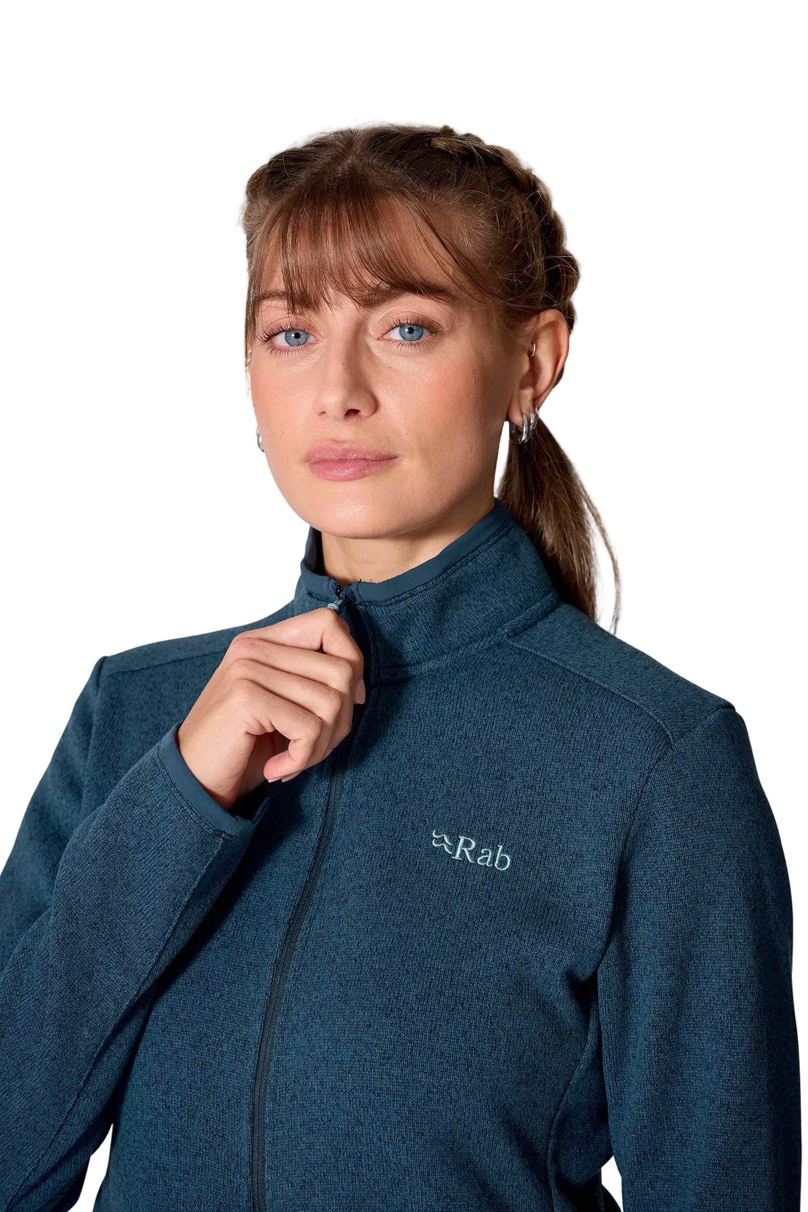 Rab Women's Ryvoan Jacket in Tempest Blue - collar detail