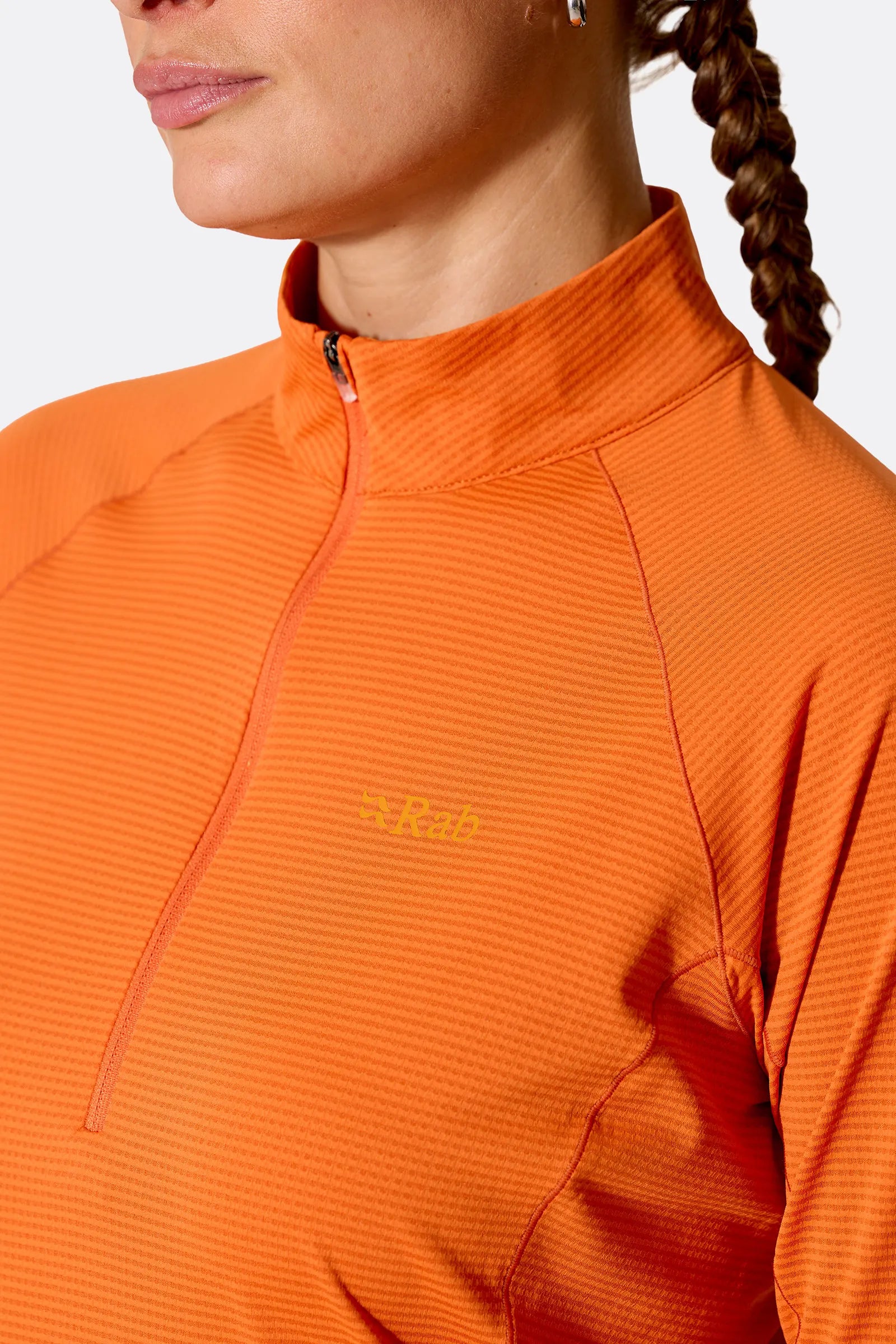Rab Women's Sonic LS Zip - zip collar detail
