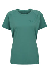 Rab Women's Sonic Tee in Eucalyptus - Front
