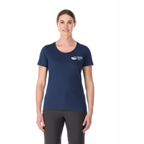 Rab Women's Stance Vintage Tee in Deep Ink - worn