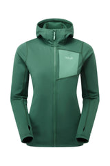 Rab Women's Superflux Hoody in Green Slate - front