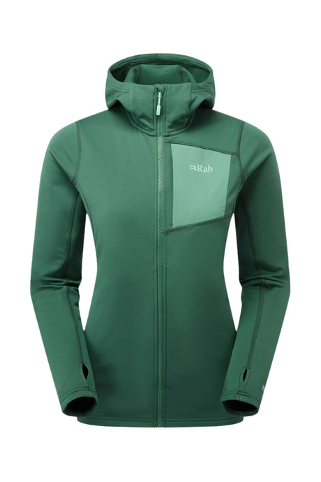 Rab Women's Superflux Hoody in Green Slate - front