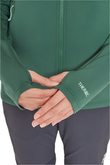 Rab Women's Superflux Hoody in Green Slate - thumb loop detail