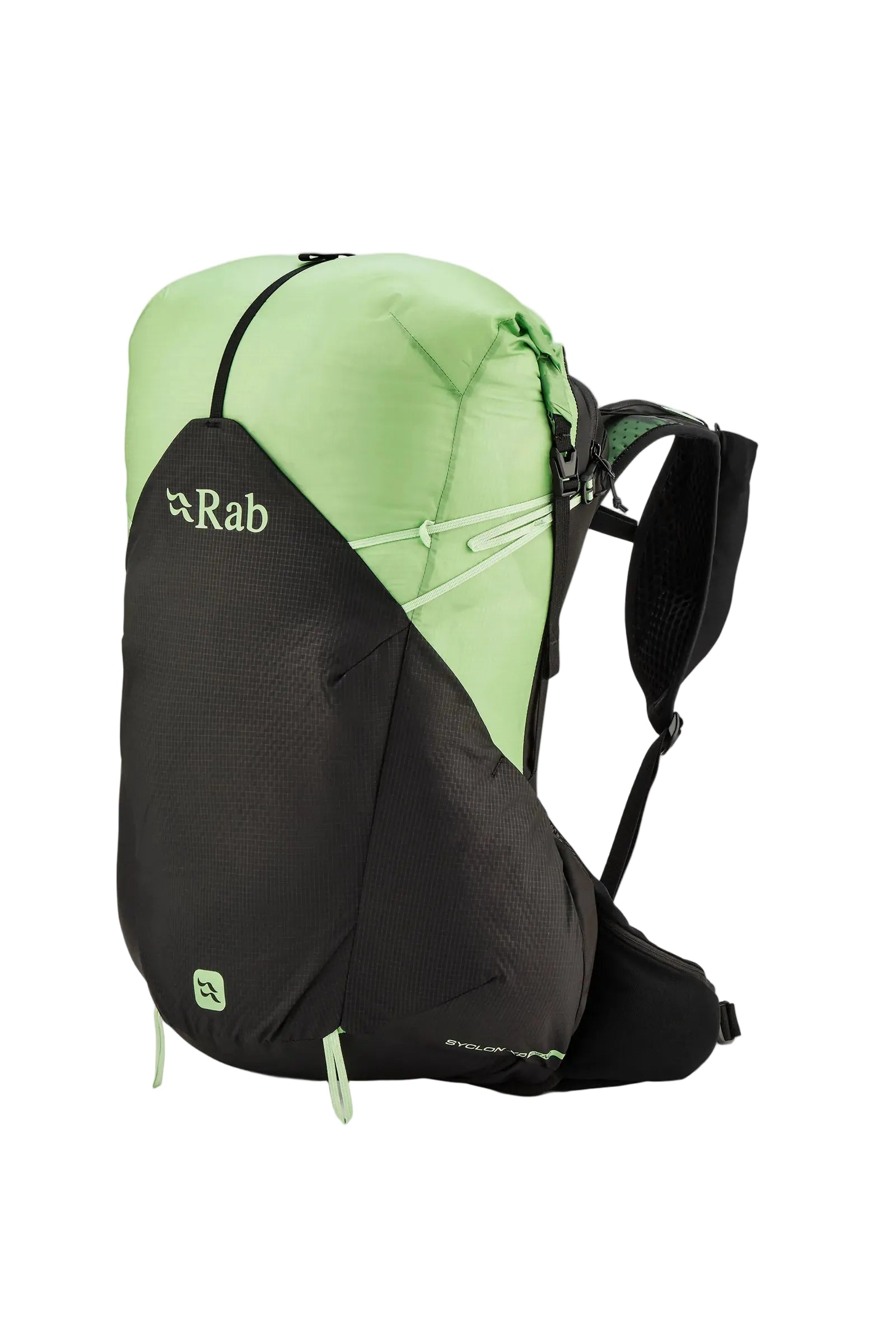 Rab Women's Syclon XP ND 28L Waterproof Pack in Black/Dark Fig Green - Harness Standalone