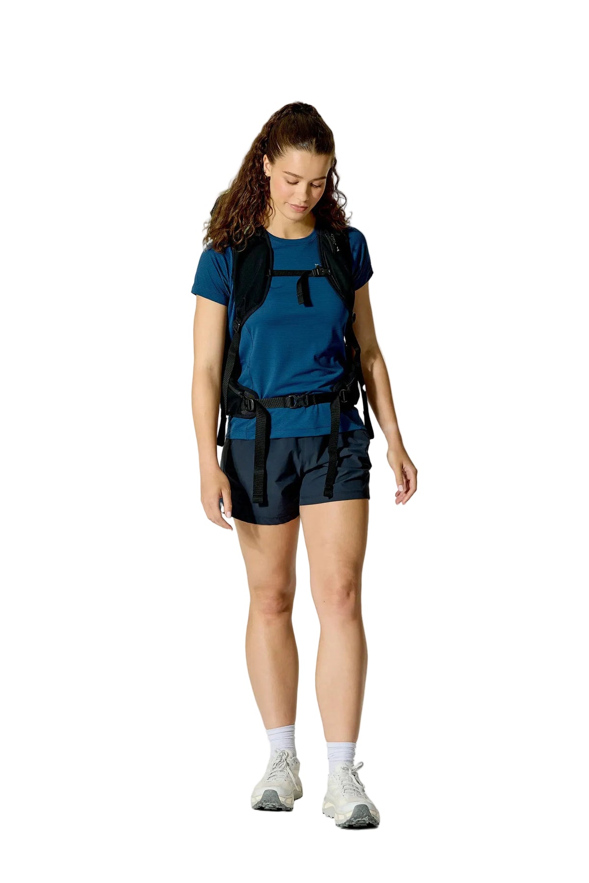 Rab Women's Syclon XP ND 38L Waterproof Pack in Black/Dark Fig Green - Front View On Model 2
