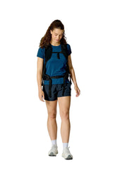 Rab Women's Syclon XP ND 38L Waterproof Pack in Black/Dark Fig Green - Front View On Model 2
