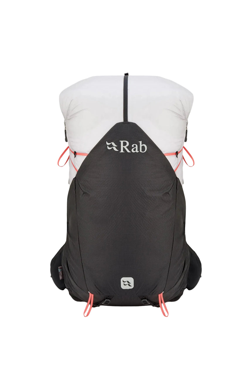 Rab Women's Syclon XP ND 38L Waterproof Pack in Black/Dark Pewter - Back System Detail