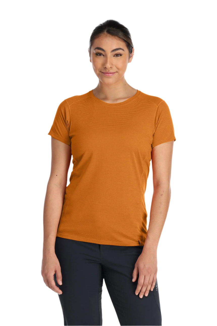Rab Women's Syncrino Base Tee in Marmalade - Model Front