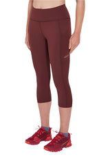 Rab Women's Talus 3/4 Tights in Deep Heather - on model, three-quarter view