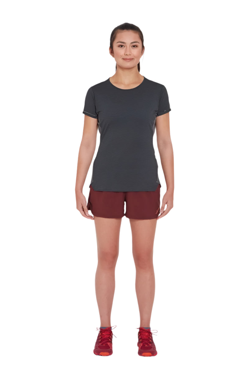 Rab Women's Talus Active Shorts in Deep Heather - on model, front, full length
