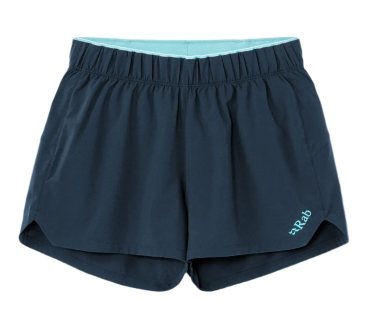 Rab Women's Talus Active Shorts in Tempest Blue - flat lay