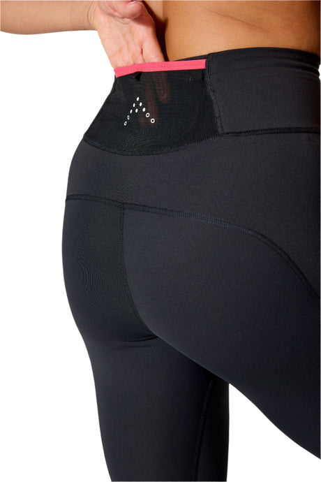 Rab Women's Talus Running Tights in Black - hip pocket detail