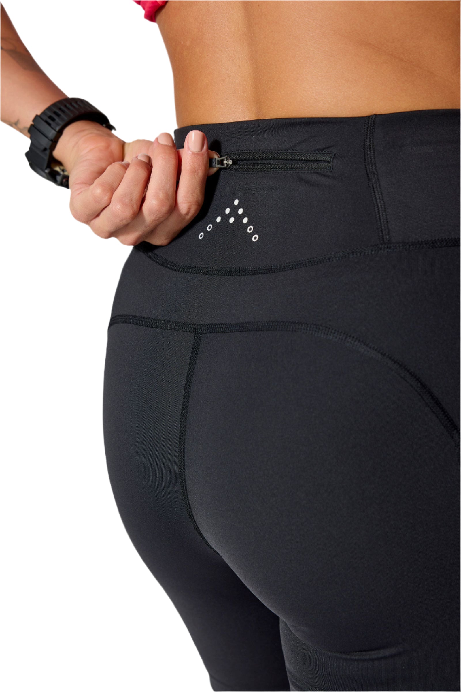 Rab Women's Talus Tight Running Shorts in Black - back pocket detail