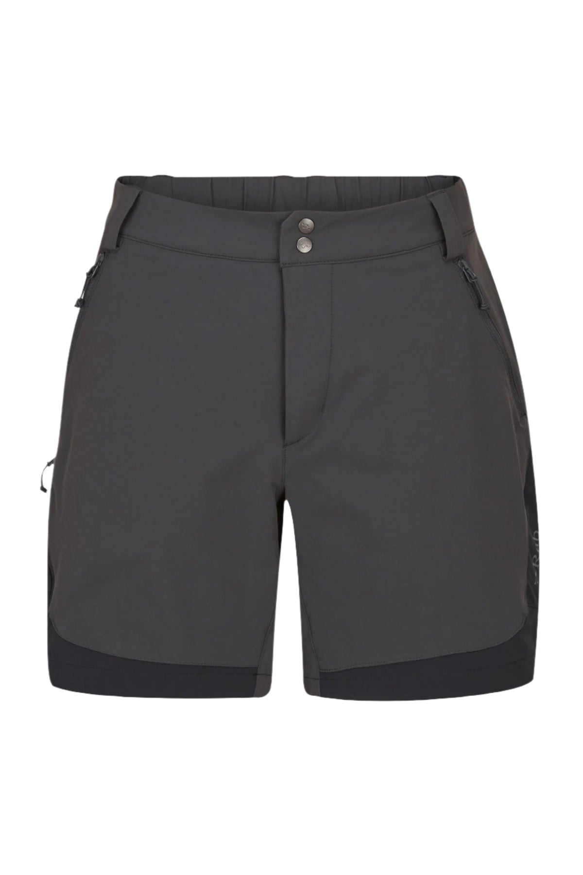 Rab Women's Torque Mountain Shorts in Anthracite/Black - front
