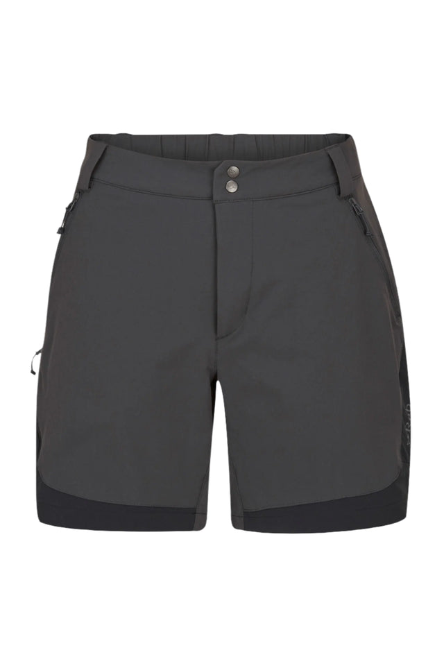Rab Women's Torque Mountain Shorts in Anthracite/Black - front