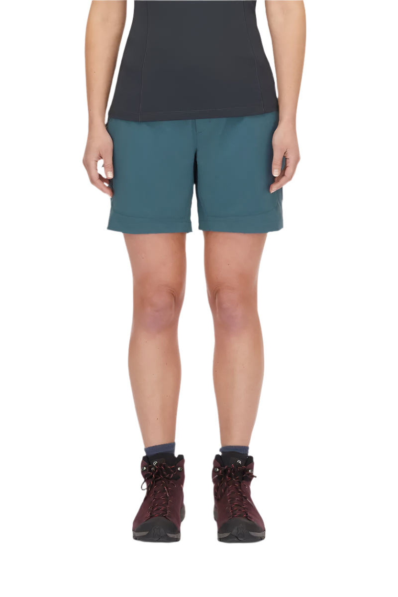 Rab Women's Torque Mountain Shorts in Orion Blue - worn