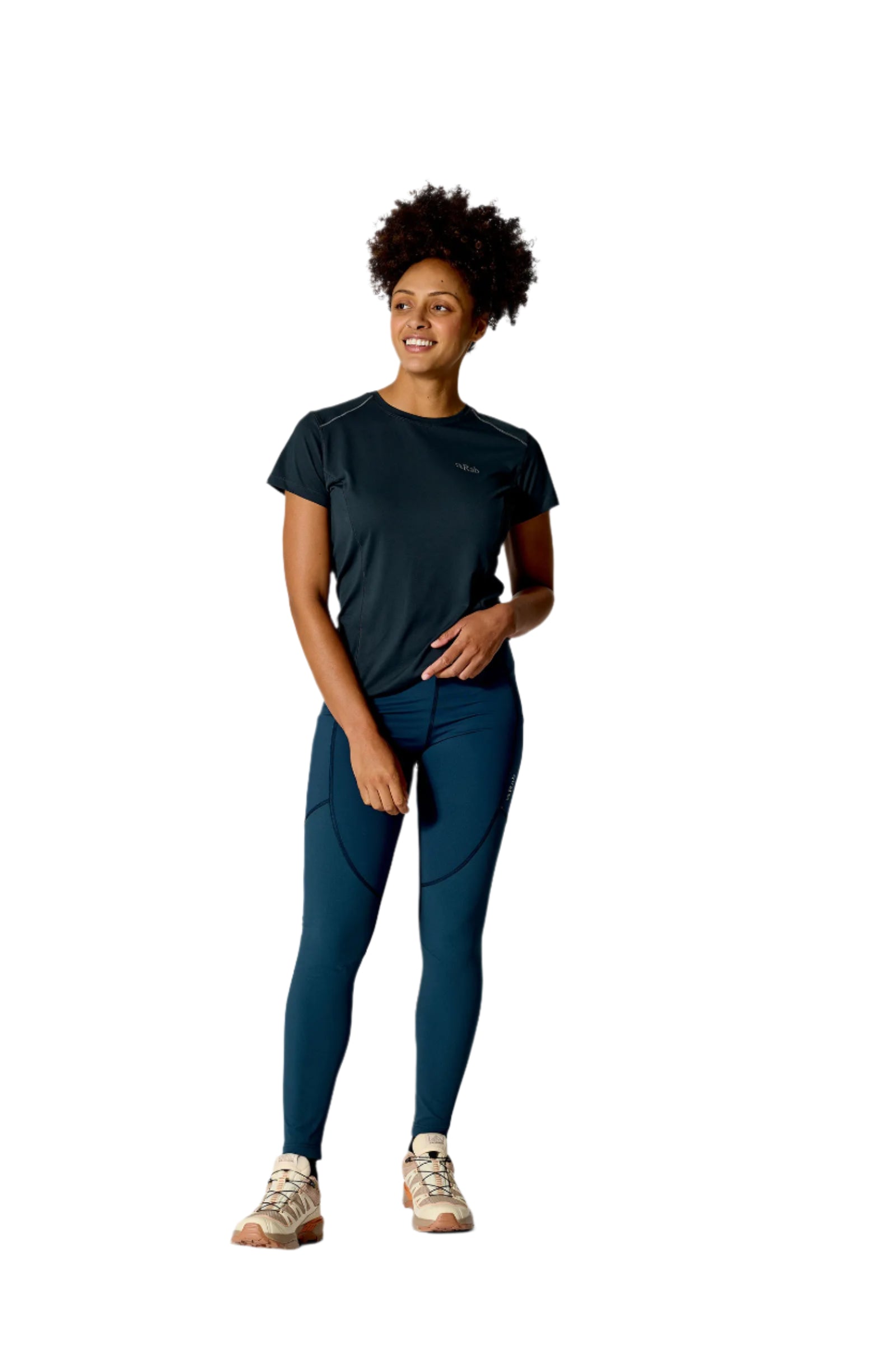 Rab Women's Torque Tights in Tempest Blue - worn