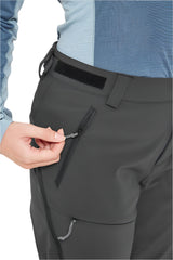 Rab Women's Torque Winter Pants in Black - hip pocket detail