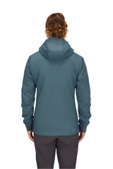 Rab Women's Xenair Alpine Light Insulated Jacket in Orion Blue - back, worn