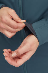 Rab Women's Xenair Alpine Light Insulated Jacket in Orion Blue - cuff detail
