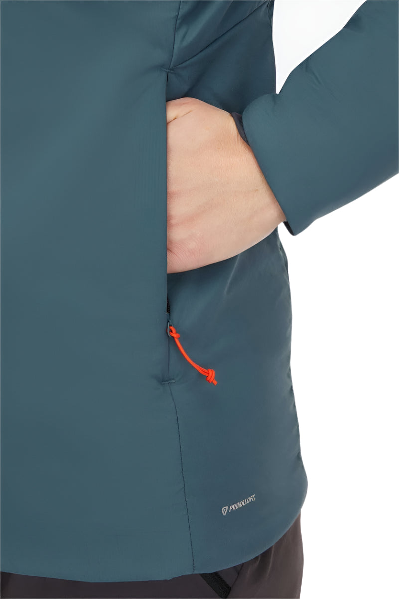 Rab Women's Xenair Alpine Light Insulated Jacket in Orion Blue - hand pocket detail