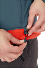 Rab Women's Xenair Alpine Light Insulated Jacket in Orion Blue - hem adjustment detail