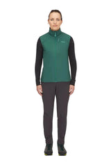 Rab Women's Xenair Insulated Vest in Green (styling reference) - worn