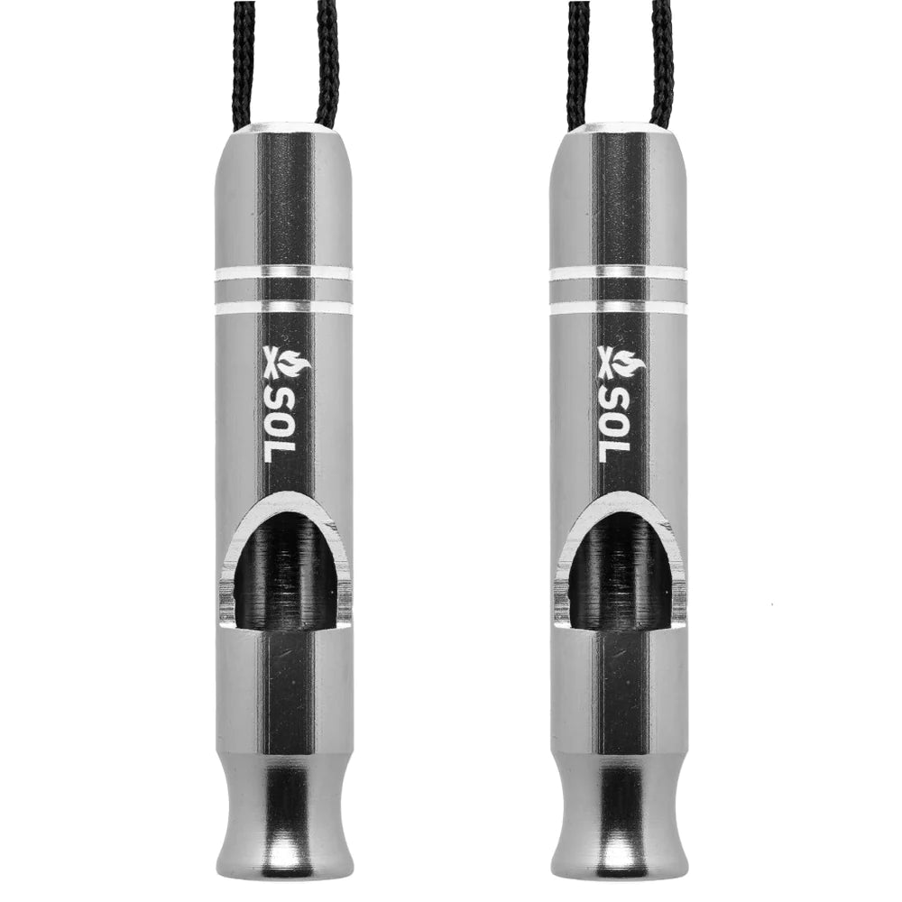 SOL Metal Rescue Whistle, 2 Pack