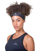 Ronhill Lightweight Headband in All Black - worn, front