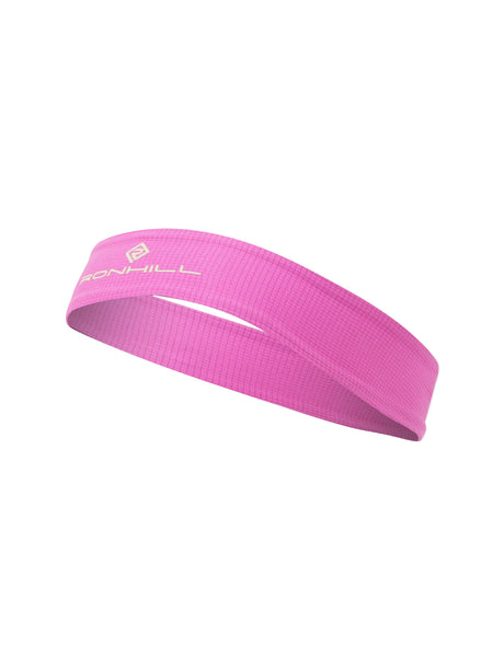 Ronhill Lightweight Headband in Fuchsia/Honeydew - front