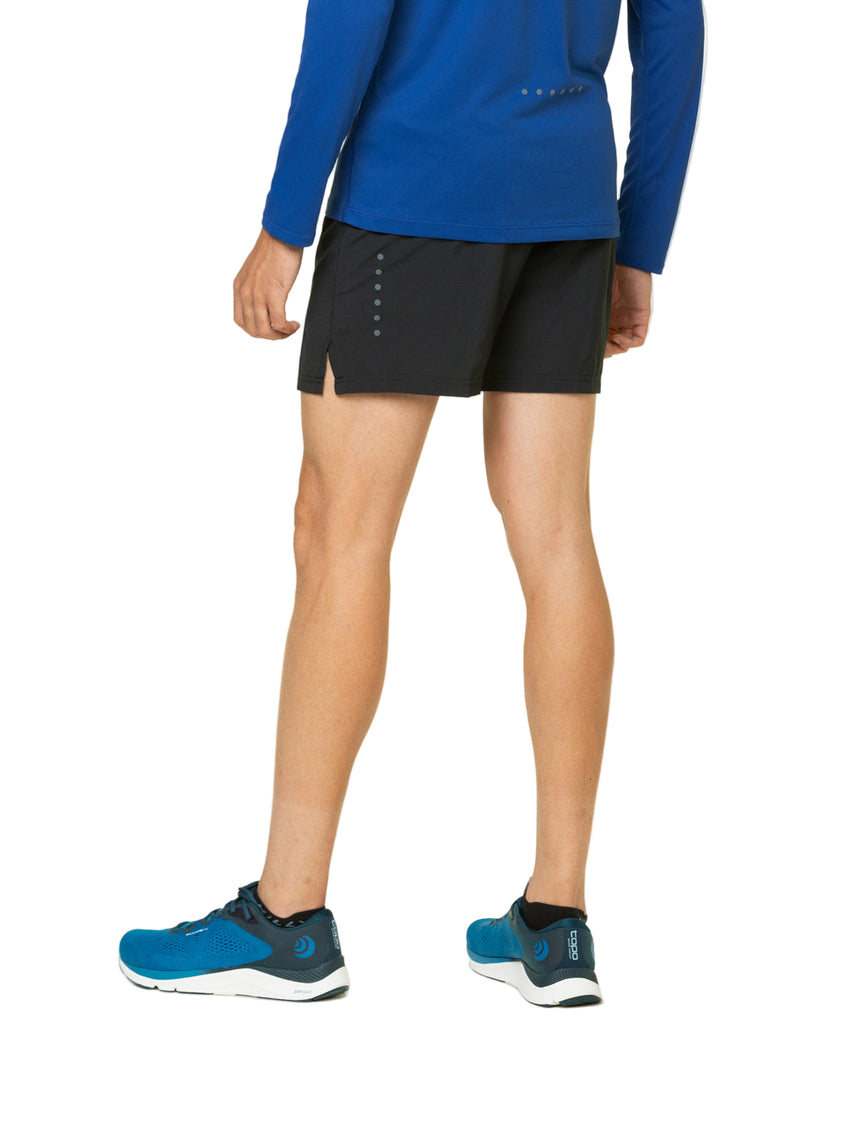 Ronhill Men's Core 5" Short in Black/Bright White - back, fit