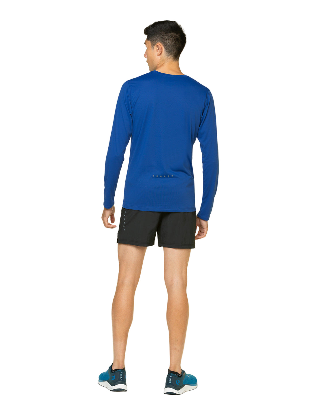Ronhill Men's Core 5" Short in Black/Bright White - worn, back