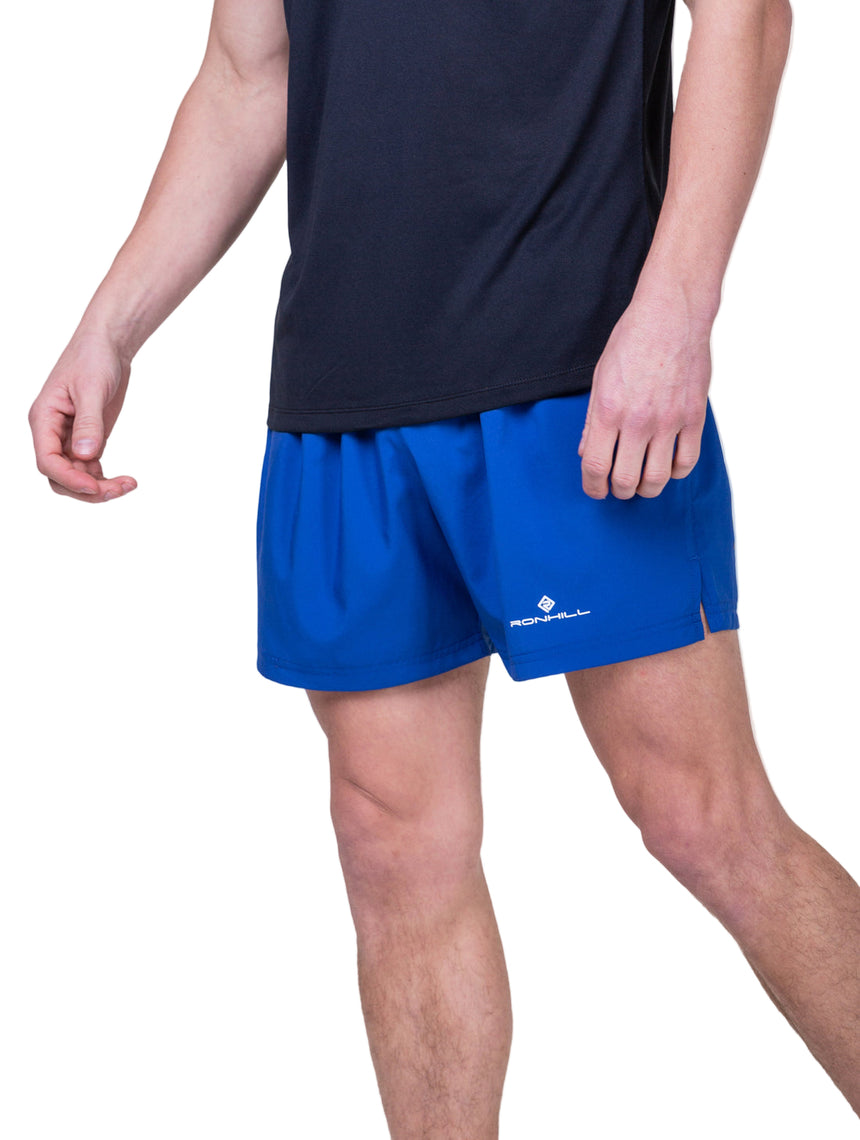 Ronhill Men's Core 5" Short in DrkCobalt/BrightWhite - fabric detail