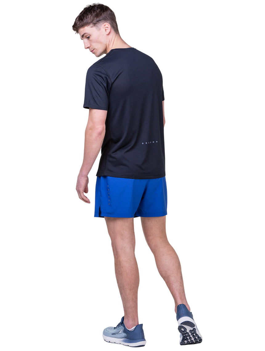 Ronhill Men's Core 5" Short in DrkCobalt/BrightWhite - worn, back