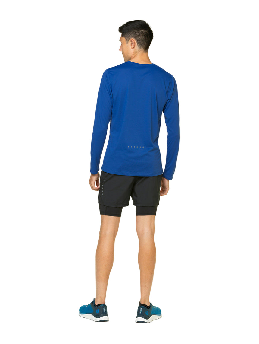 Ronhill Men's Core 5" Twin Short in All Black - worn, back