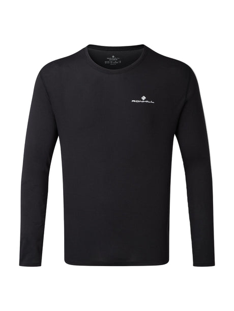 Ronhill Men's Core L/S Tee in Black/Bright White - front