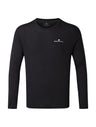 Ronhill Men's Core L/S Tee in Black/Bright White - front