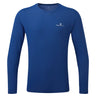 Ronhill Men's Core L/S Tee in Dark Cobalt/Bright White - front