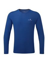 Ronhill Men's Core L/S Tee in Dark Cobalt/Bright White - front