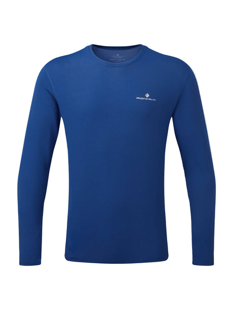 Ronhill Men's Core L/S Tee in Dark Cobalt/Bright White - front